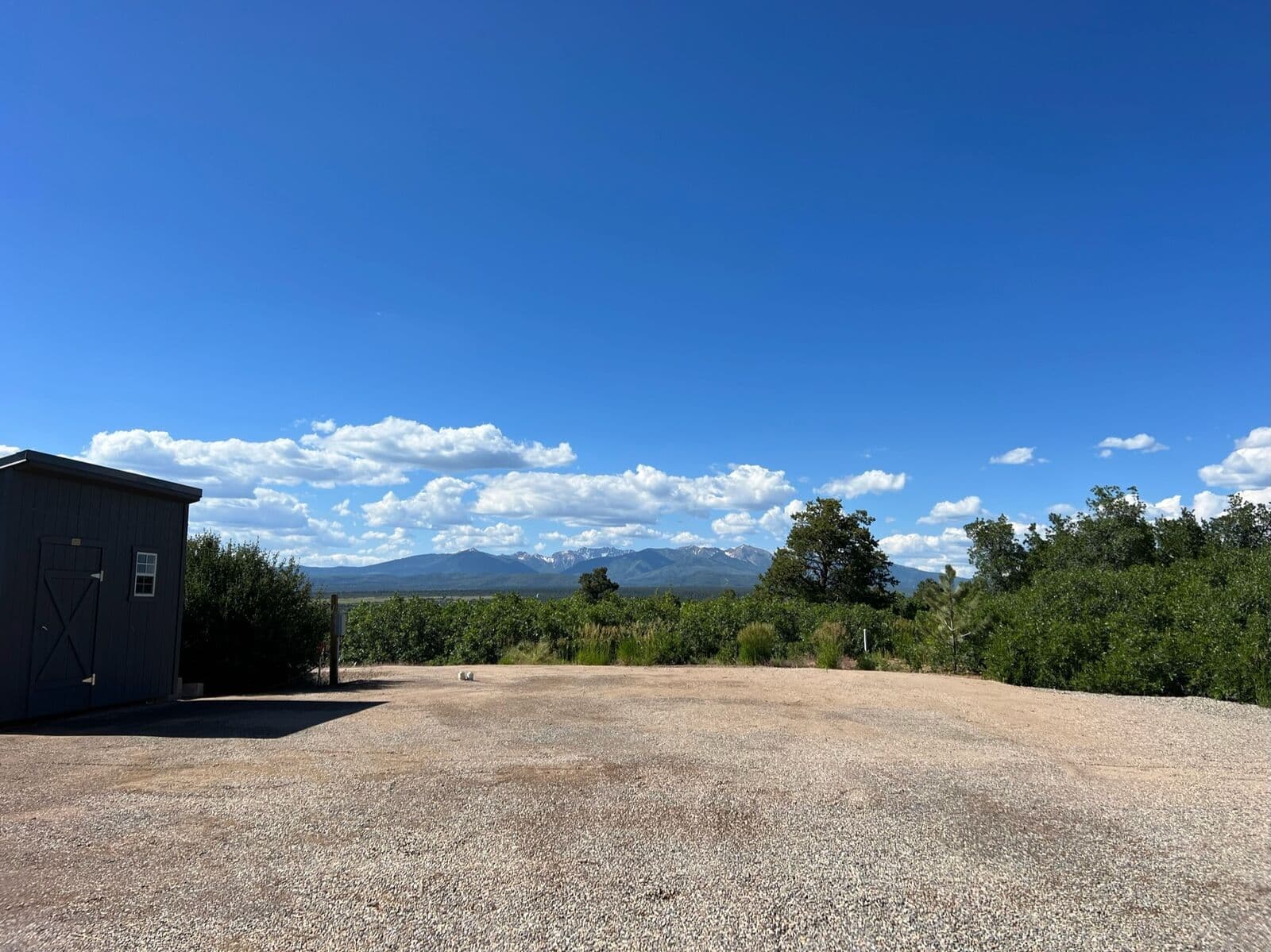 Finished gravel pad with mountain views in La Plata County, Colorado